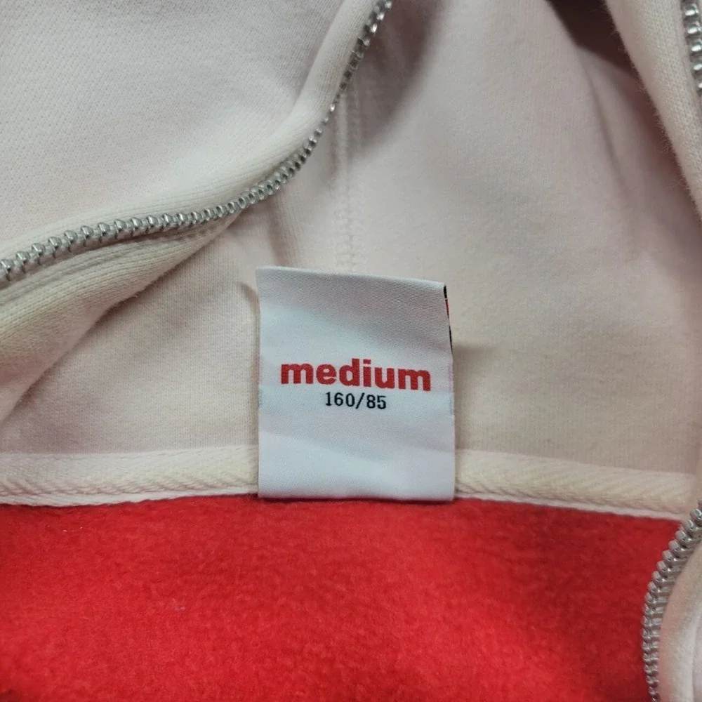 Devil Nut Hoodie Sweatshirt Women Medium Red Full Zip Casual Graphic‎ Streetwear